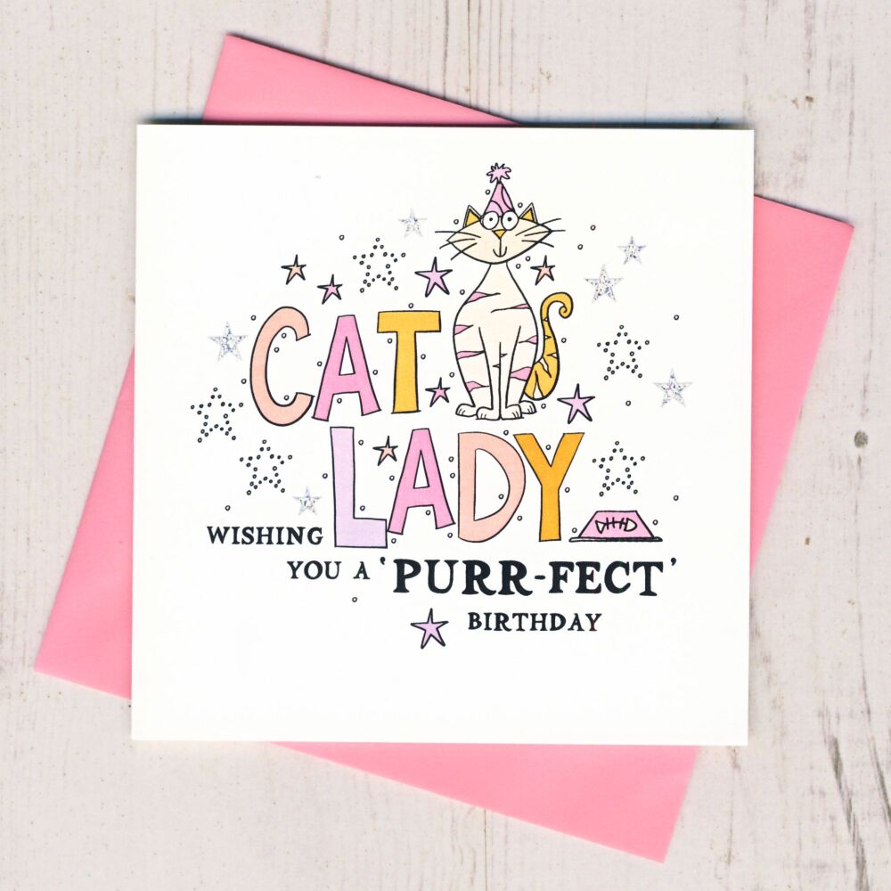 <!-- 013 --> Cat Lady Birthday Card