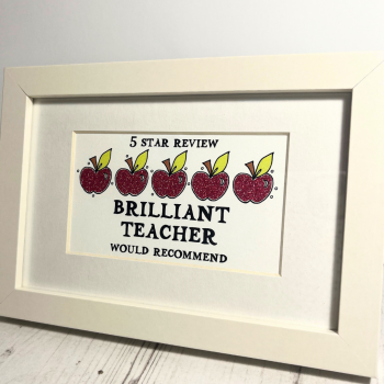 Framed Five Apple Teacher Review Print
