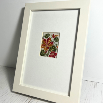  Framed Nasturtium Embroidery