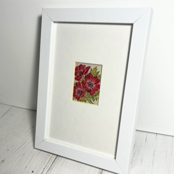  Framed Anemone Embroidery