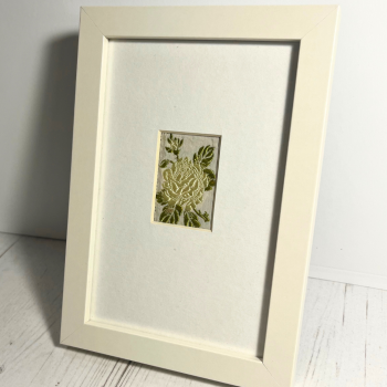  Framed Tea Rose Embroidery