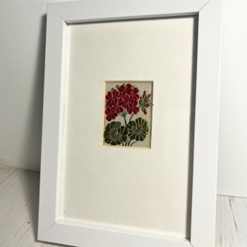  Framed Geranium Embroidery