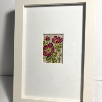  Framed Rambler Rose Embroidery