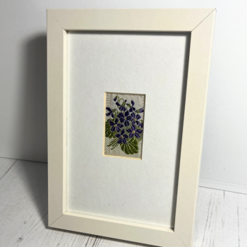  Framed Violet Embroidery