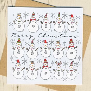 Pack of Five Christmas Snowmen Cards