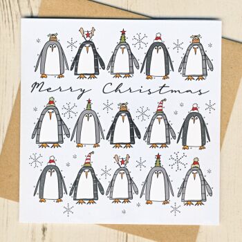 Pack of Five Christmas Penguins Cards