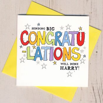Personalised Colourful Congratulations Card