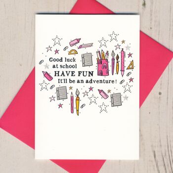  Good Luck At School Card