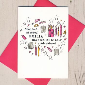  Personalised Good Luck At School Card