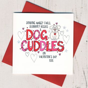 Dog Cuddles Valentines Card