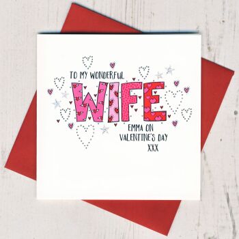 Personalised Wife Valentines Card