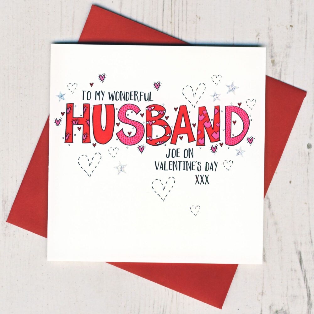 Personalised Husband Valentines Card
