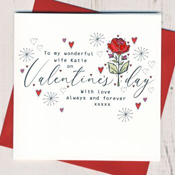 Personalised Wonderful Wife Valentines Card