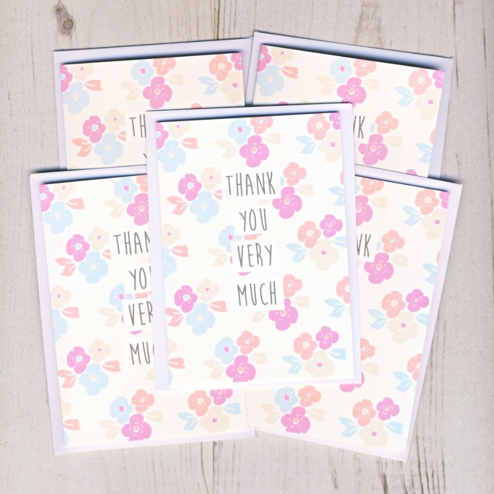 <!-- 001 -->Pack of Five Mini Thank You Cards