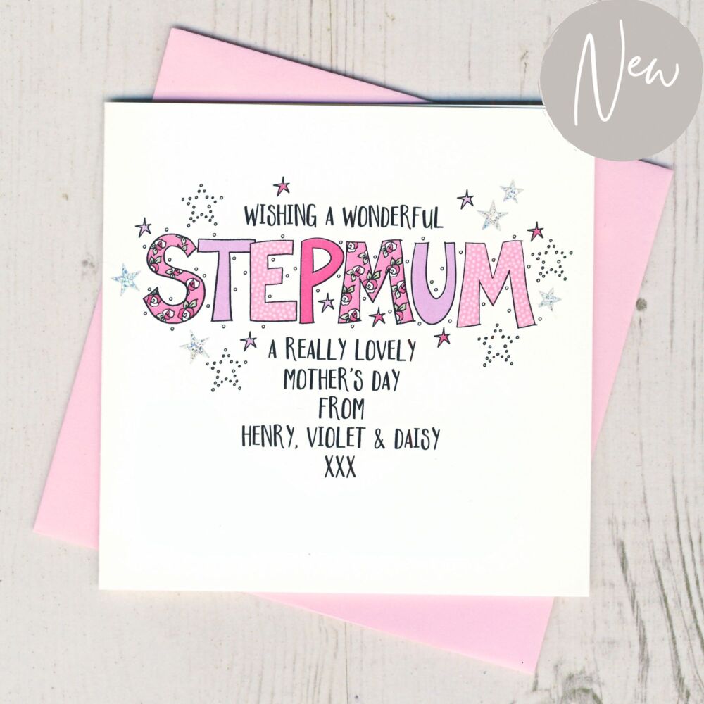 <!-- 049-->Personalised Stepmum Mother's Day Card
