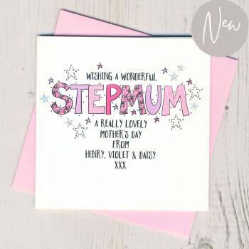 Personalised Stepmum Mother's Day Card