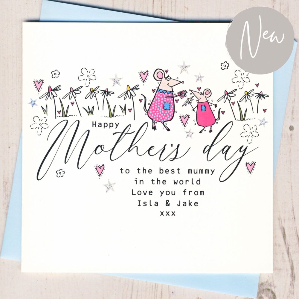 <!-- 060 -->Personalised Mummy Mouse Mother's Day Card