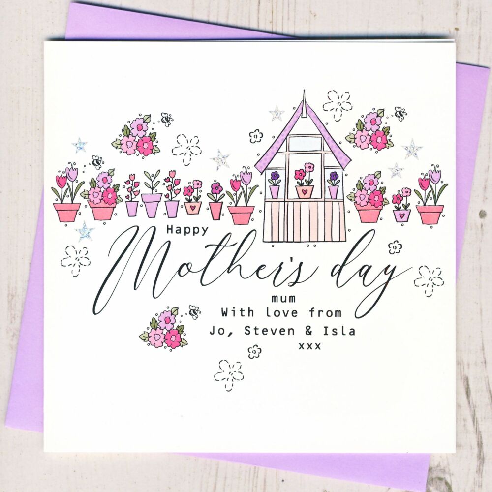 <!-- 061 -->Personalised Greenhouse Mother's Day Card