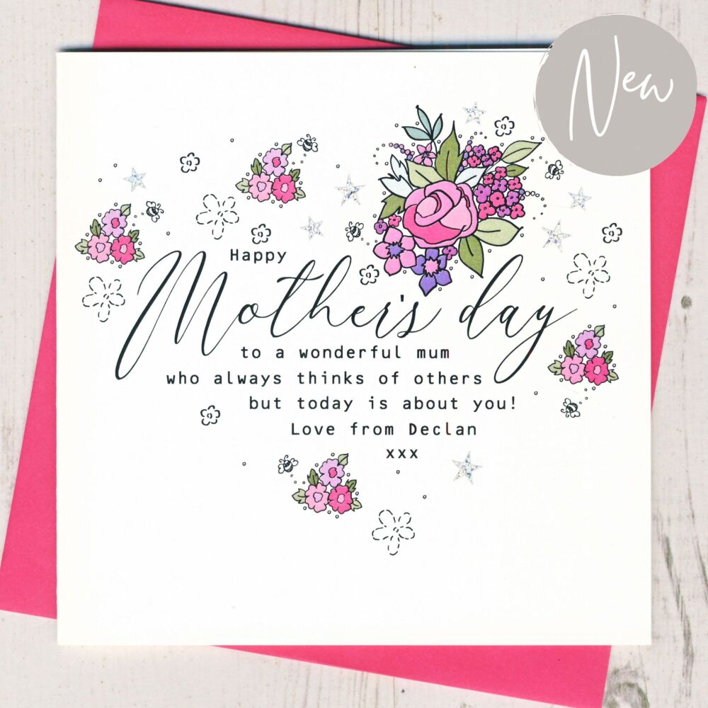 <!-- 062 -->Personalised Floral Mother's Day Card