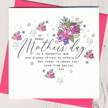 Personalised Floral Mother's Day Card