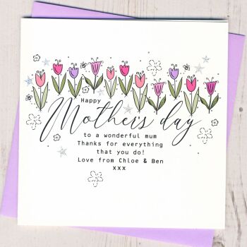 Personalised Tulip Mother's Day Card