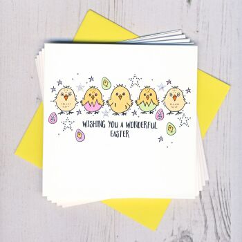 Pack of Five Easter Chick Cards