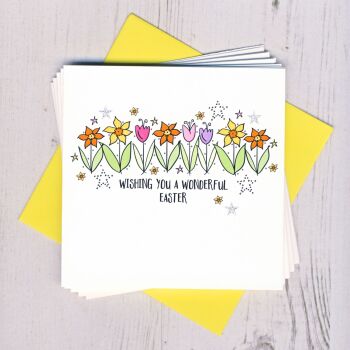 Pack of Five Easter Flower Cards