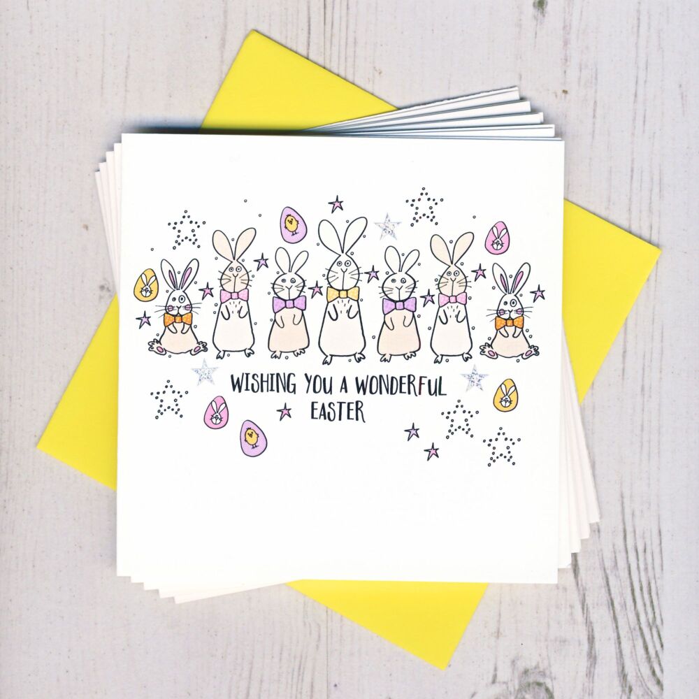 <!-- 017 -->Pack of Five Easter Bunny Cards