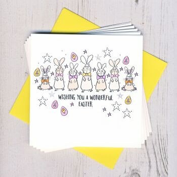 Pack of Five Easter Bunny Cards