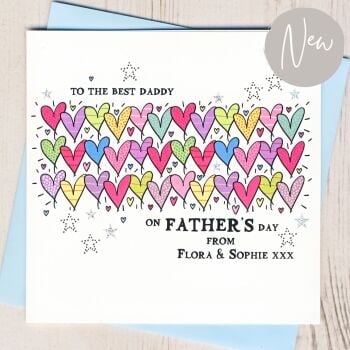 Personalised Hearts Father's Day Card