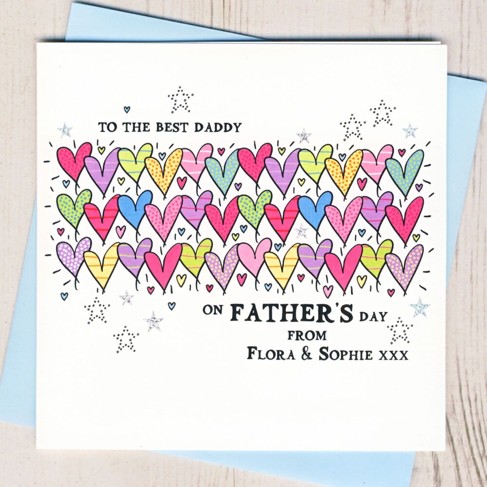<!-- 004 -->Personalised Hearts Father's Day Card