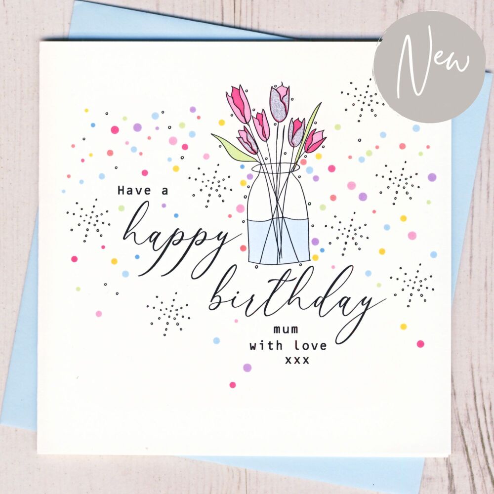 <!-- 023 --> Floral Mum Birthday Card