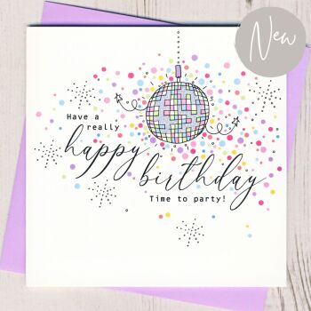  Glitterball Birthday Card