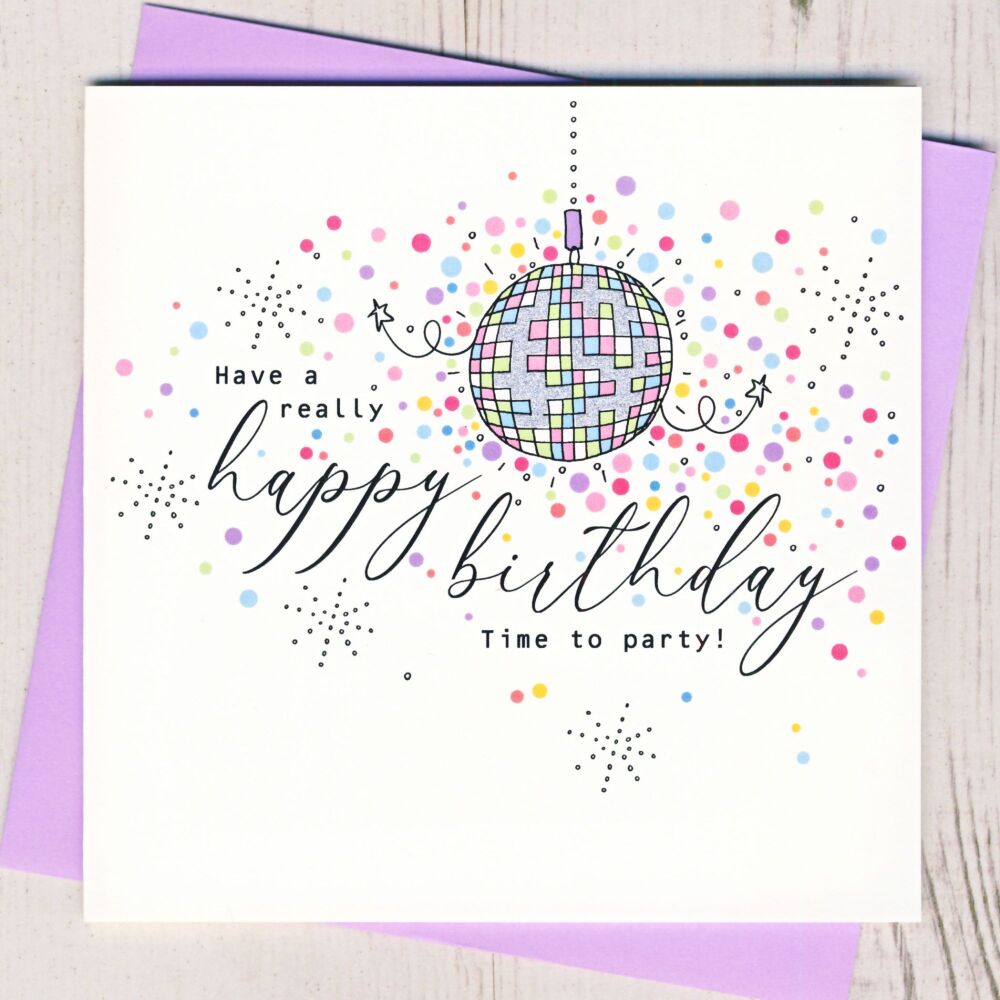  Glitterball Birthday Card