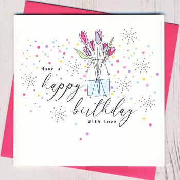  Flower Vase Birthday Card