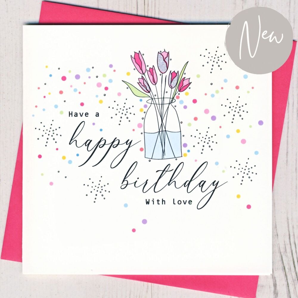  Flower Vase Birthday Card