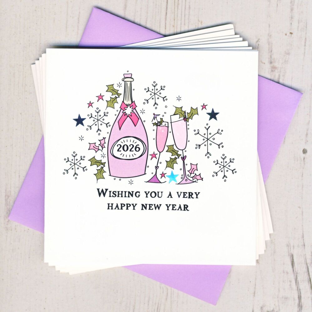 <!-- 004 -->Pack of Five Happy New Year Cards