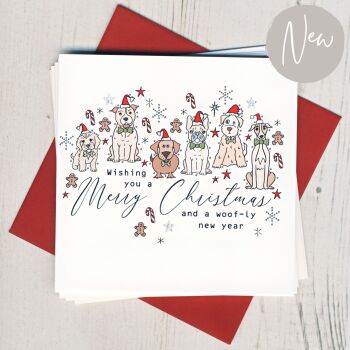 Pack of Five Dog Christmas Cards