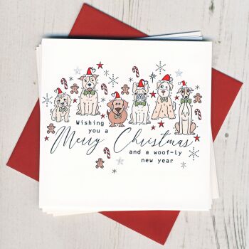Pack of Five Dog Christmas Cards