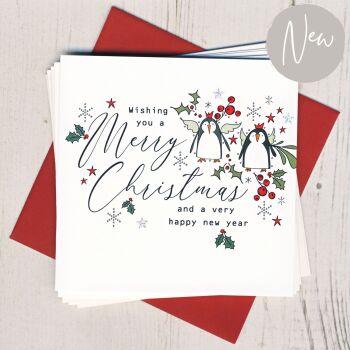 Pack of Five Penguin Christmas Cards