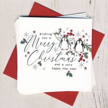 Pack of Five Penguin Christmas Cards
