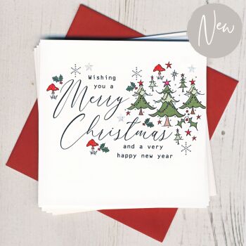 Pack of Five Christmas Tree Cards