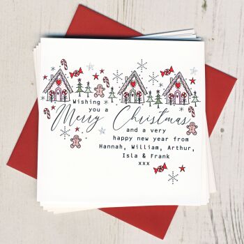 Personalised Gingerbread Houses Christmas Cards