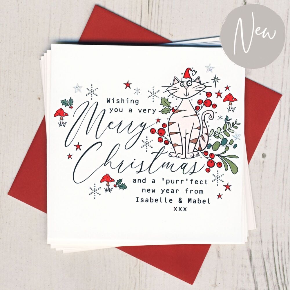 <!-- 029-->Personalised Christmas Cat Cards