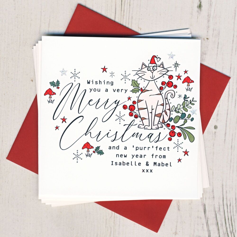<!-- 029-->Personalised Christmas Cat Cards