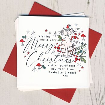 Personalised Christmas Cat Cards