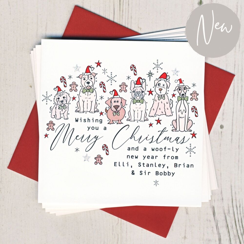 <!-- 030-->Personalised Christmas Dogs Cards
