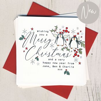 Personalised Christmas Penguin Cards