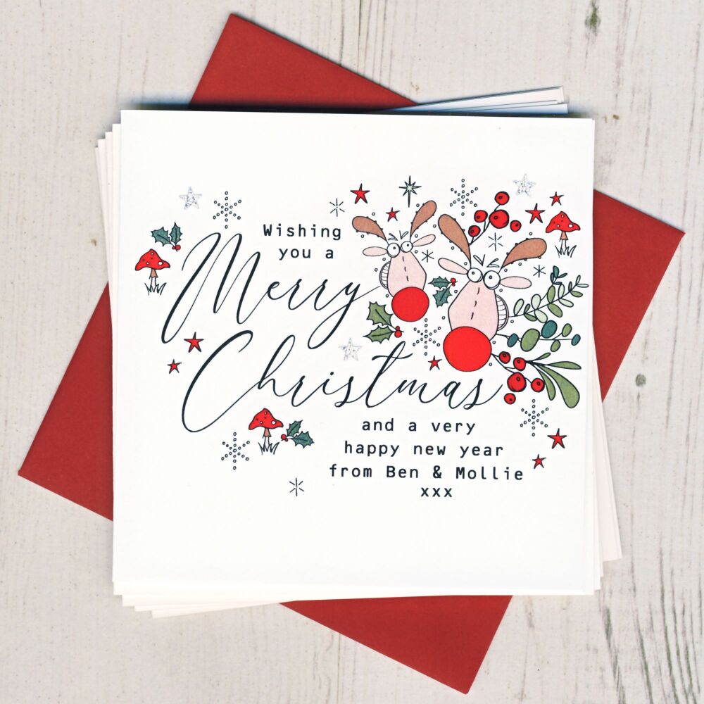 <!-- 032-->Personalised Christmas Reindeer Cards