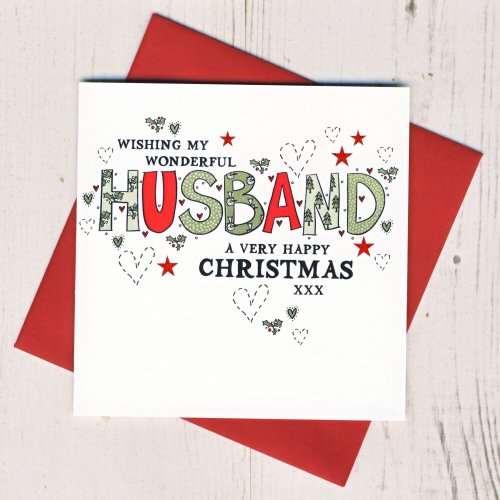 <!-- 003-->Wonderful Husband Christmas Card